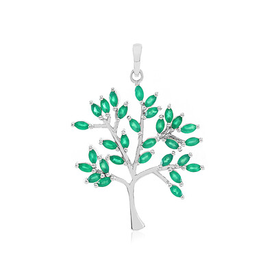 Pendentif en argent et Onyx vert