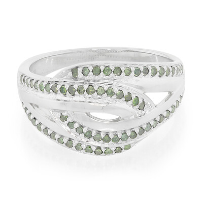 Bague en argent et Diamant fantaisie