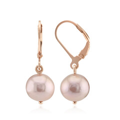 Boucles d'oreilles en argent et Perle Ming de couleur pourpre (TPC)