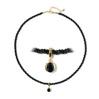 Collier en argent et Spinelle noir