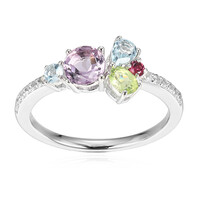 Bague en argent et Améthyste Rose de France
