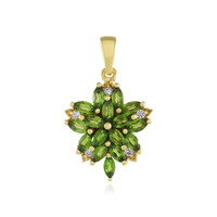 Pendentif en argent et Diopside de Russie