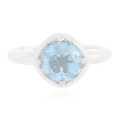 Bague en argent et Topaze bleu ciel