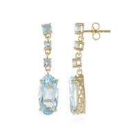 Boucles d'oreilles en argent et Topaze bleu ciel