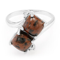 Bague en argent et Obsidienne acajou