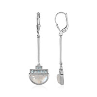 Boucles d'oreilles en argent et Pierre de lune bleue (KM by Juwelo)