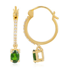 Boucles d'oreilles en argent et Diopside de Russie