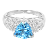 Bague en argent et Topaze bleu ciel