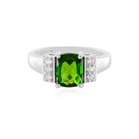 Bague en argent et Diopside de Russie