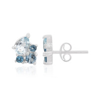 Boucles d'oreilles en argent et Topaze bleu ciel