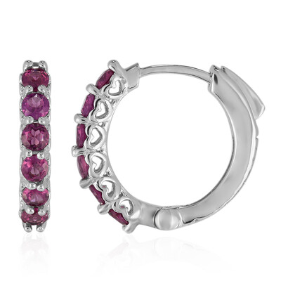 Boucles d'oreilles en argent et Grenat Rhodolite