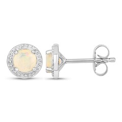 Boucles d'oreilles en argent et Opale Welo