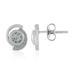 Boucles d'oreilles en argent et Aigue-marine du Brésil