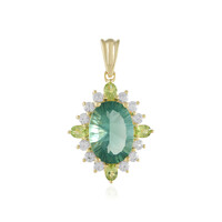 Pendentif en argent et Fluorite verte