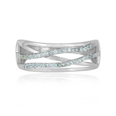Bague en argent et Topaze bleu Suisse