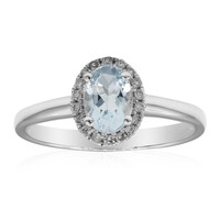 Bague en or et Aigue-Marine du Brésil AAA