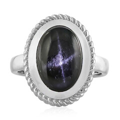 Bague en argent et Diopside étoilé d'Inde