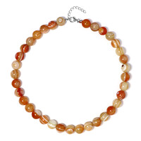 Collier en argent et Agate orange