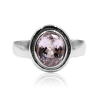 Bague en argent et Kunzite du Brésil