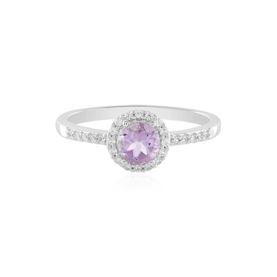 Bague en argent et Améthyste Rose de France
