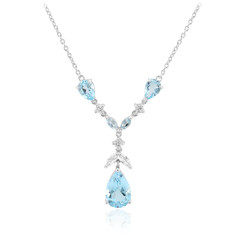 Collier en argent et Topaze bleu ciel