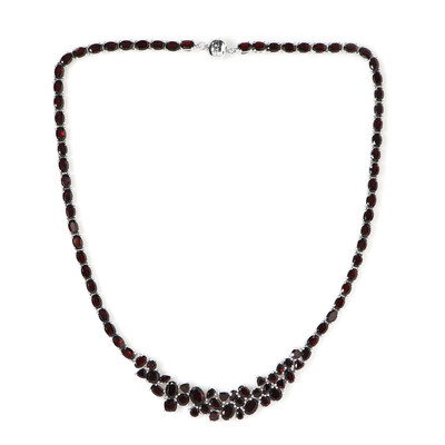 Collier en argent et Grenat du Mozambique