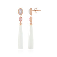 Boucles d'oreilles en argent et Calcédoine blanche (KM by Juwelo)
