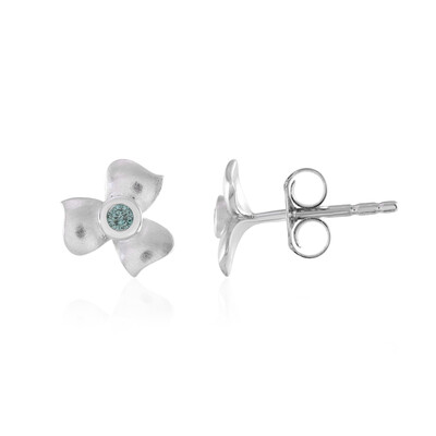 Boucles d'oreilles en or et Diamant bleu I1