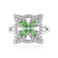 Bague en argent et Tsavorite de Tanzanie