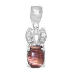 Pendentif en argent et Œil-de-tigre rouge