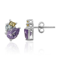 Boucles d'oreilles en argent et Améthyste de Bolivie
