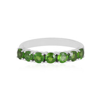 Bague en argent et Diopside de Russie