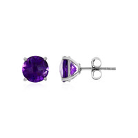 Boucles d'oreilles en argent et Améthyste de Zambie
