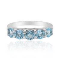 Bague en argent et Topaze bleu Suisse
