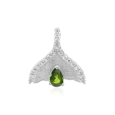 Pendentif en argent et Diopside de Russie