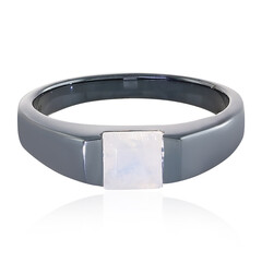 Bague pour homme en argent et Pierre de Lune arc-en-ciel AAA