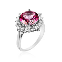 Bague en argent et Topaze rose