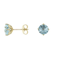 Boucles d'oreilles en or et Topaze bleu ciel