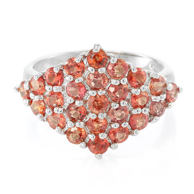 Bague en argent et Rubis rouge du soir