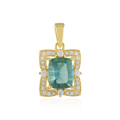 Pendentif en argent et Fluorite verte