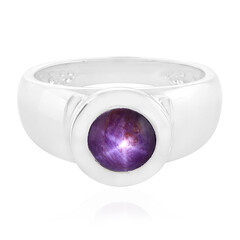 Bague en argent et Rubis étoilé de Channapatna