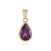 Pendentif en or et Grenat magenta