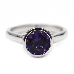 Bague en argent et Améthyste de Zambie