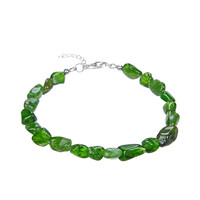 Bracelet en argent et Diopside de Russie
