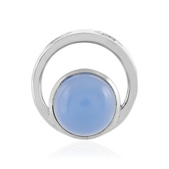 Pendentif en argent et Calcédoine bleue