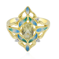 Bague en argent et Quartz olive
