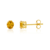 Boucles d'oreilles en argent et Scapolite cognac