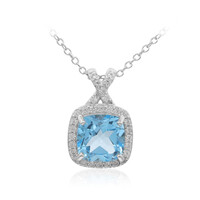 Collier en argent et Topaze bleu Suisse