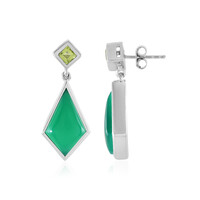 Boucles d'oreilles en argent et Onyx vert