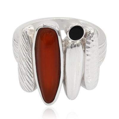 Bague en argent et Cornaline (MONOSONO COLLECTION)